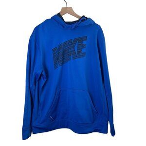 Nike Hyper Blue Hoodie Pullover Thermal Fit Men's Size XL